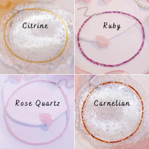 Birthstone Crystal Gemstone Choker Necklace